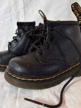 Doc Martens Black Brooklee Toddler Combat Boot Size 4